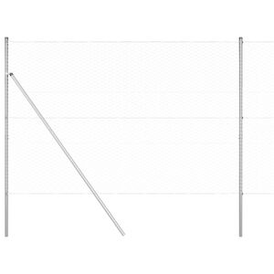 vidaXL Sekskantet gjerde grunstift 100 x 1,5 m Galvanisert st&aring;l S&oslash;lv