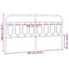 vidaXL Sengegavl i metall hvit 183 cm