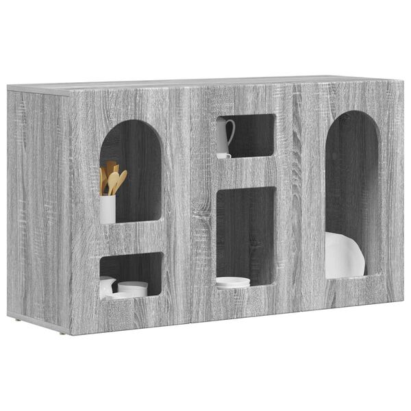 vidaXL Serviesskap Gr&aring; Sonoma 100 x 35 x 59 cm Konstruert tre