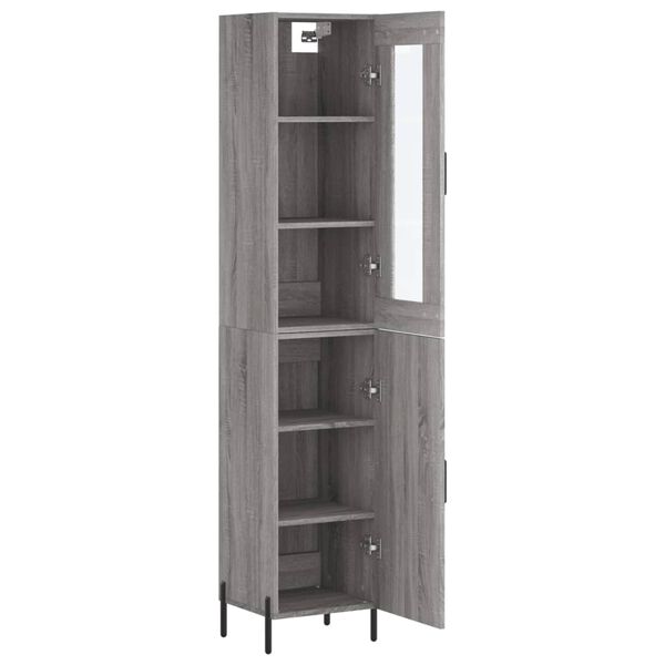 vidaXL Highboard gr&aring; sonoma 34,5x34x180 cm konstruert tre
