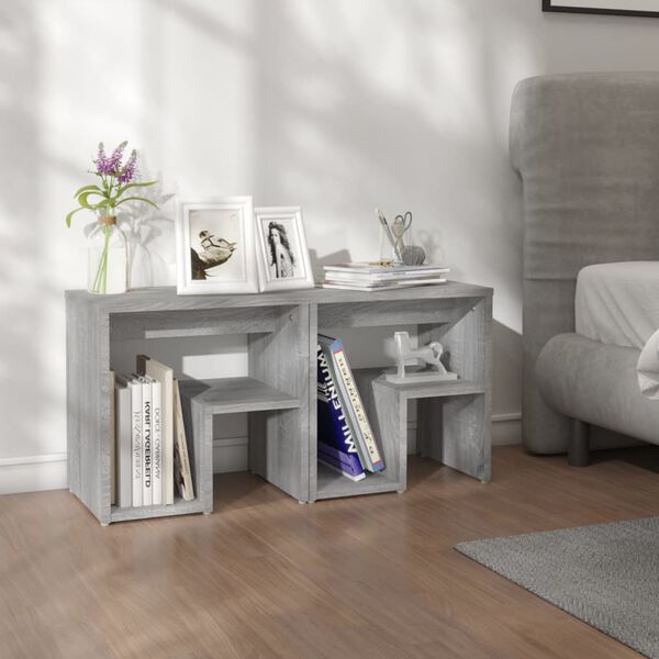 vidaXL Nattbord 2 stk gr&aring; sonoma 40x30x40 cm konstruert tre