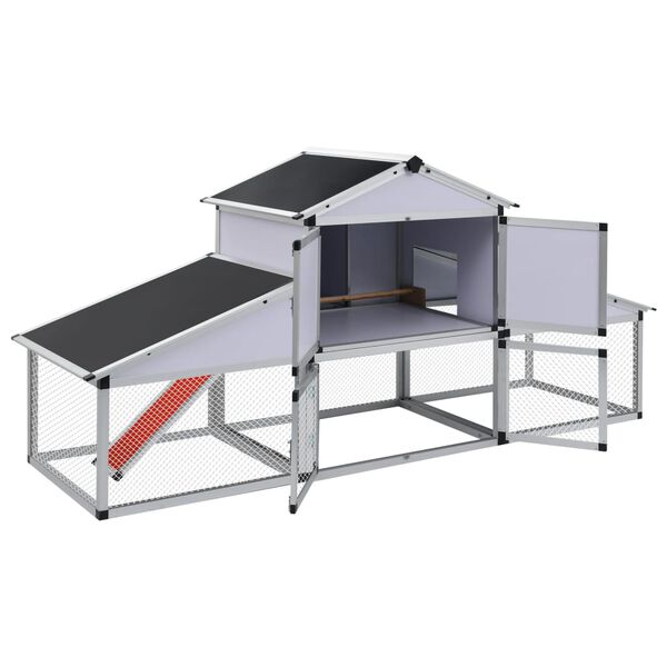 vidaXL H&oslash;nsehus med hekkeboks aluminium