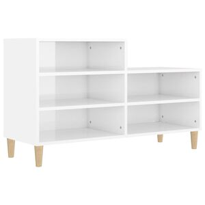 vidaXL Skoskap h&oslash;yglans hvit 102x36x60 cm konstruert tre