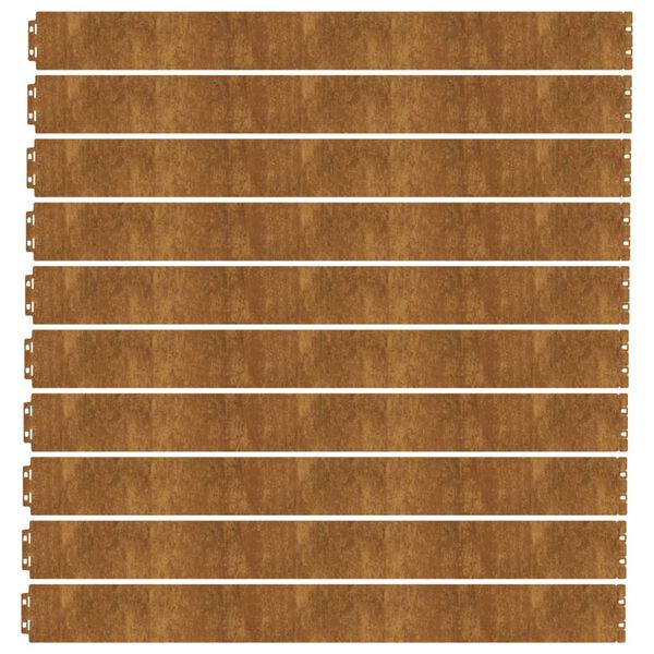 vidaXL Plenkanter 10 stk 10x103 cm fleksibelt cortenst&aring;l