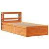 vidaXL Sengeramme med hodegavl voksbrun 100x200 cm heltre furu