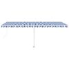 vidaXL Automatisk markise med vindsensor og LED 600x350 cm bl&aring; og hvit