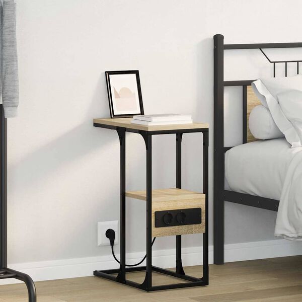 vidaXL Nattbordskap Sonoma eik 41.5 x 26 x 60.5 cm Konstruert tre