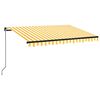 vidaXL Manuell uttrekkbar markise 350x250 cm gul og hvit