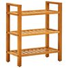 vidaXL Skostativ med 3 hyller 50x27x60 cm heltre eik