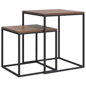 vidaXL Salongbord 2 stk konstruert tre og metall