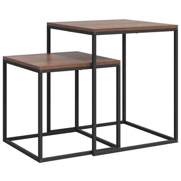 vidaXL Salongbord 2 stk konstruert tre og metall