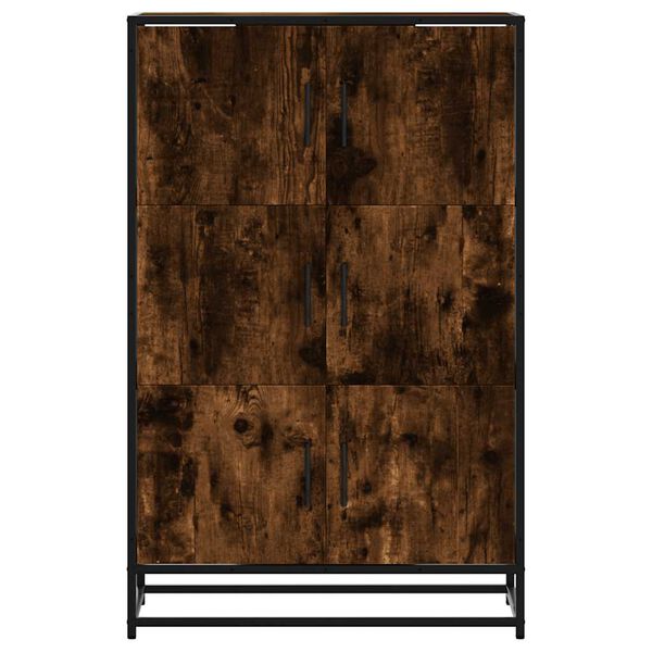 vidaXL Highboard r&oslash;kt eik 68x35x106,5 cm konstruert tre og metall