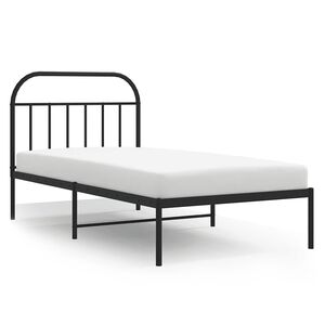 vidaXL Sengeramme i metall med hodegavl svart 100x200 cm