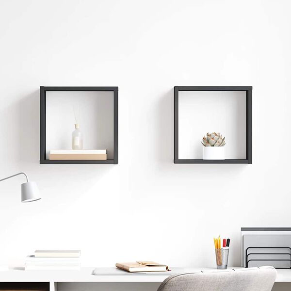 vidaXL Vegghyller kubeformet 2 stk gr&aring; 30x15x30 cm