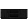 vidaXL TV-benk svart 110x35x40,5 cm heltre furu