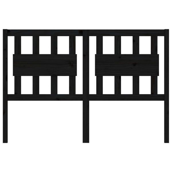 vidaXL Sengegavl svart 140,5x4x100 cm heltre furu