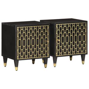 vidaXL Nattbord 2 stk 40x33x46 cm heltre mango