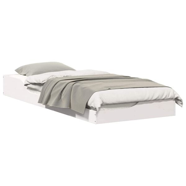 vidaXL Sengestamme Hvit 100 x 220 cm Massiv furu