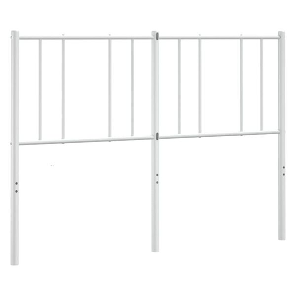 vidaXL Utskiftbar sengegavl i metall hvit 135 cm
