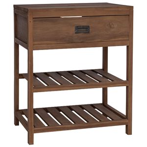vidaXL Baderomsskap Naturlig 60 x 45 x 75 cm Massivt Teaktre