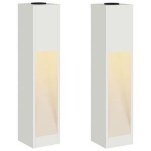 vidaXL Solcelle LED Stibelys 2 stk. Varmhvit 18 x 18 x 80 cm