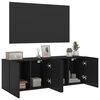 vidaXL Veggmonterte TV-benker 2 stk svart 60x30x41 cm