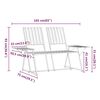 vidaXL Hagebenk 2 seter 165 cm svart stål