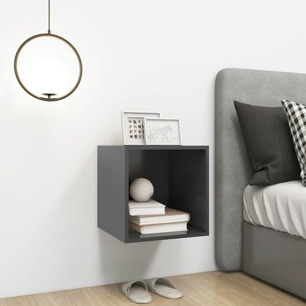 vidaXL Veggskap 37x37x37 cm sponplate grå