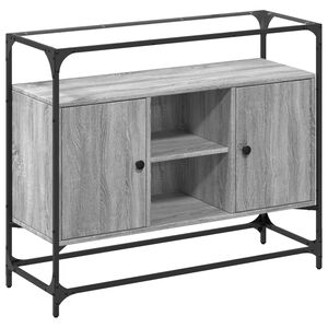 vidaXL Skjenk med glasstopp gr&aring; sonoma 98x35x81 cm konstruert tre