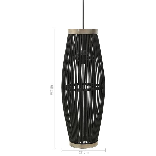 vidaXL Pendellampe svart selje 40 W 27x68 cm oval E27