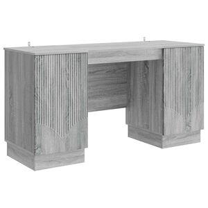 vidaXL Skrivebord Gr&aring; sonoma 142,5 x 50 x 75 cm Konstruert tre