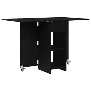 vidaXL Spisebord 115 x 70 x 75 cm Konstruert tre Svart eik Rektangul&aelig;r