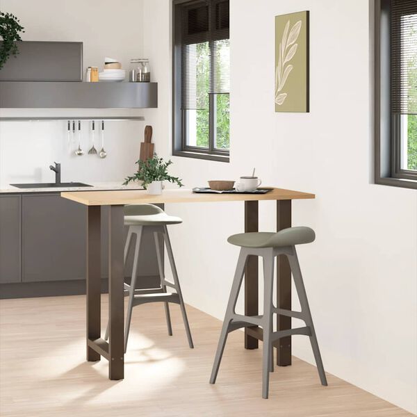 vidaXL Barbordben naturst&aring;l 2 stk 60x(100-101) cm st&aring;l