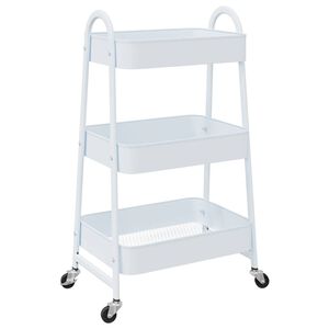vidaXL Oppbevaringsvogn 3-lags hvit 42x41,5x77 cm akryl