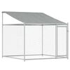 vidaXL Hundebur med tak og dør grå 8x2x2 m galvanisert stål