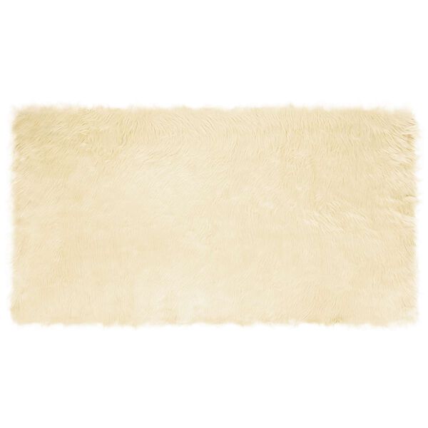 vidaXL Faux Skinnmatte Tafalla Krem 80 x 150 cm Polyester