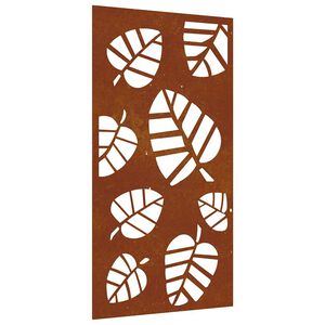 vidaXL Veggdekorasjon til hage 105x55 cm cortenst&aring;l bladdesign