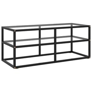 vidaXL TV-benk svart med herdet glass 100x40x40 cm