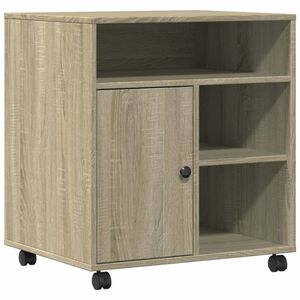 vidaXL Skriverstativ med hjul sonoma eik 60x50x67 cm
