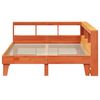 vidaXL Seng med bokhylle uten madrass voksbrun 140x200 cm heltre furu