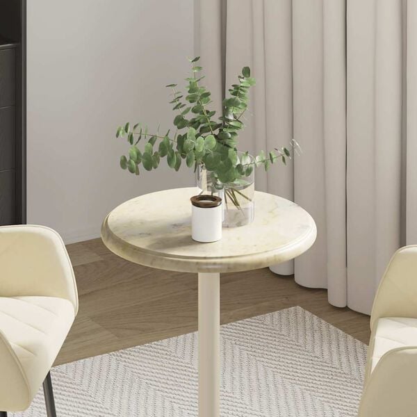 vidaXL Bordplate kremhvit &Oslash;40x2,5 cm marmor