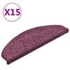 vidaXL Trappematter 15 stk 65x21x4 cm m&oslash;rk lilla halvrund store