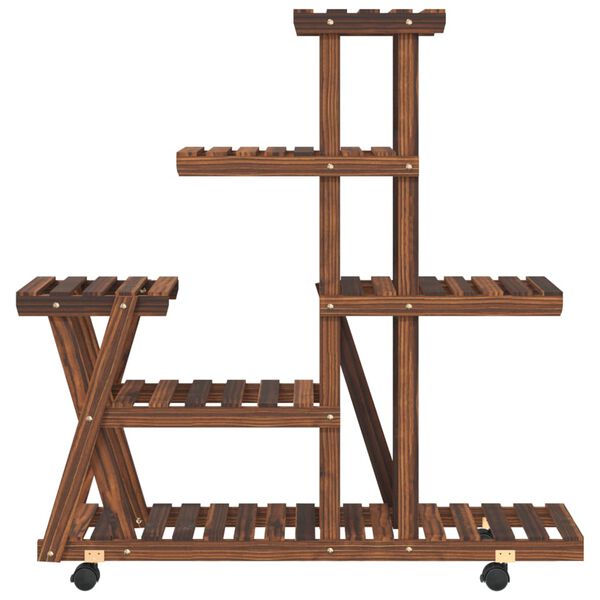 vidaXL Blomsterstativ med hjul 95x25x101 cm heltre gran