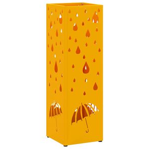 vidaXL Regn paraplystativ Sennepsgul 15,5 x 15,5 x 49 cm St&aring;l