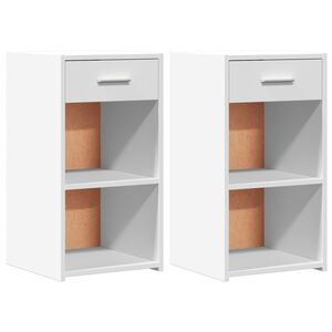 vidaXL Nattbord 2 stk hvit 35x34x65 cm konstruert tre