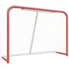vidaXL Hockeym&aring;l med nett r&oslash;d og hvit 153x60x118 cm st&aring;l og polyester