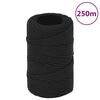 vidaXL B&aring;ttau helsvart 2 mm 250 m polypropylen