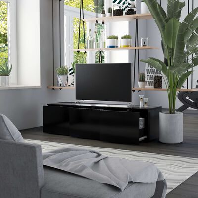 vidaXL TV-benk svart 120x34x30 cm sponplate