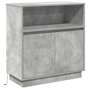 vidaXL LED sideboard Betonggr&aring; 71 x 34,5 x 75 cm Konstruert tre