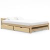vidaXL Sengeramme med 4 skuffer heltre furu 160x200 cm
